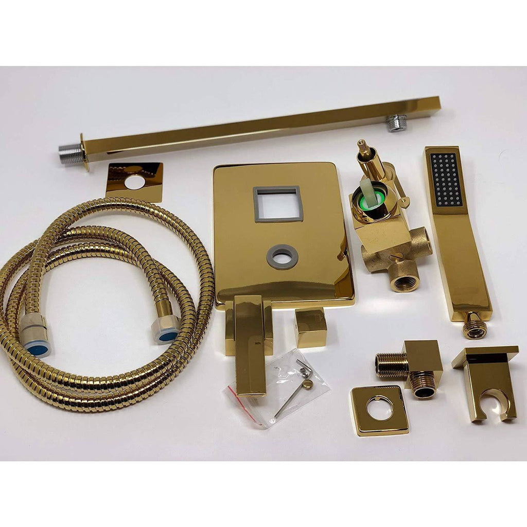 12x22 Rainfall LED Shower Set Double-Function Valve, Brass Handheld Shower Oil Rubbed Bronze G39671