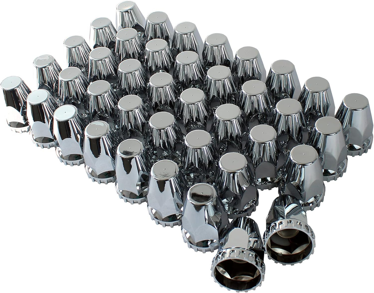 60 Pc Chrome ABS Plastic Screw on Lug Nut Covers with Flange J69368