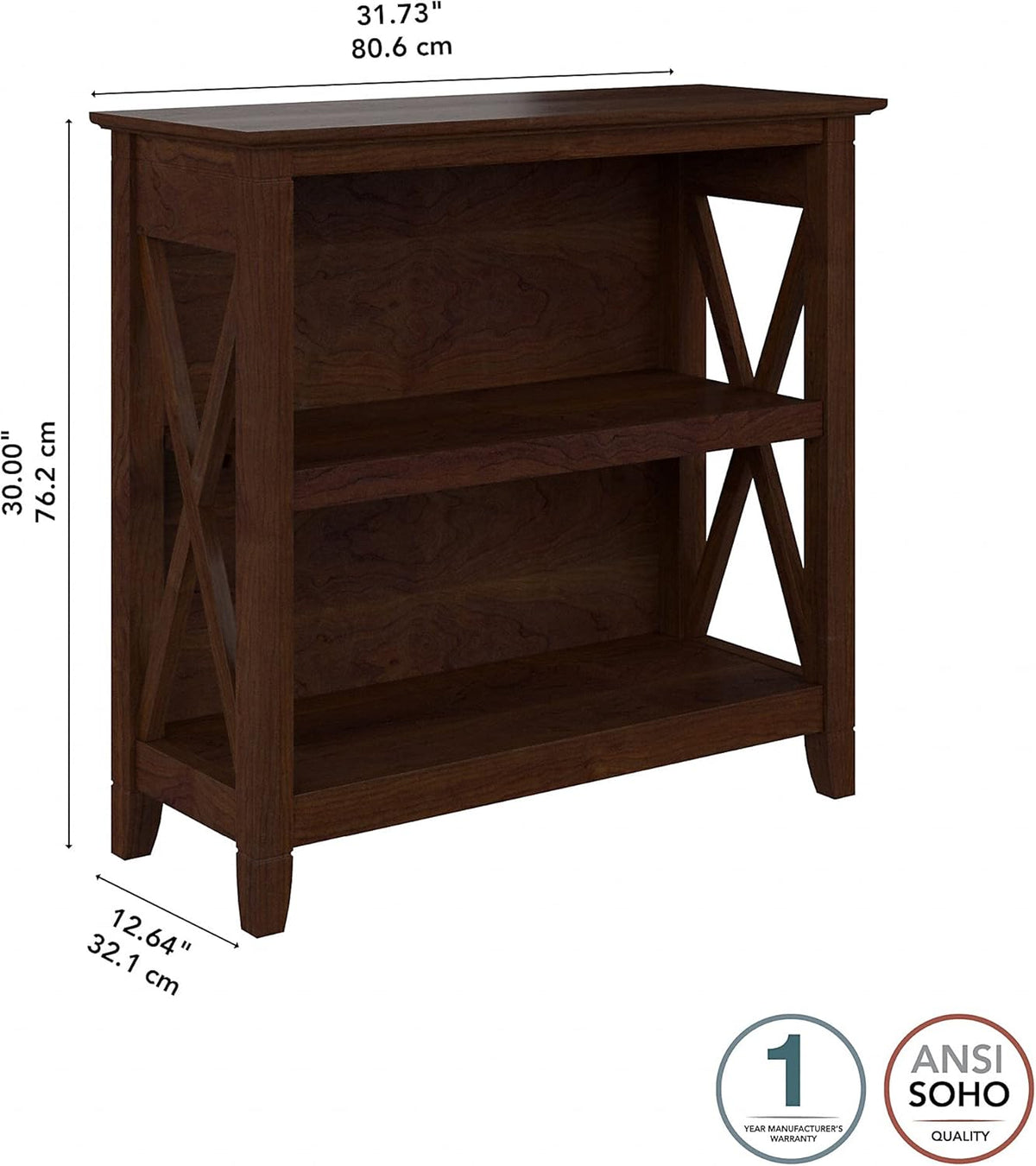 Small 2 Shelf Bookcase, Bing Cherry W98792