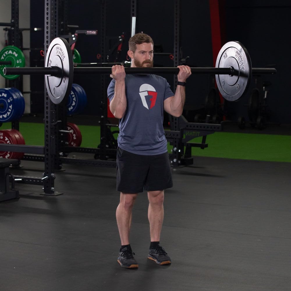 7 FT Fat Grip Olympic Barbell, Powder-Coated Steel J5160