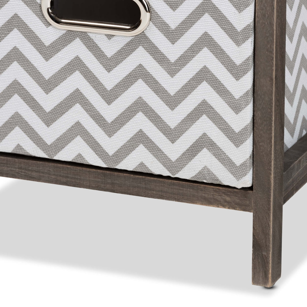 Grey and White Fabric 4-Basket Tallboy Storage Unit C5680