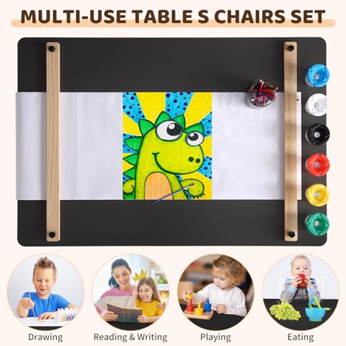 Kids Art Table and Chairs Set with Storage Desk and Art Supply Organizer V1555