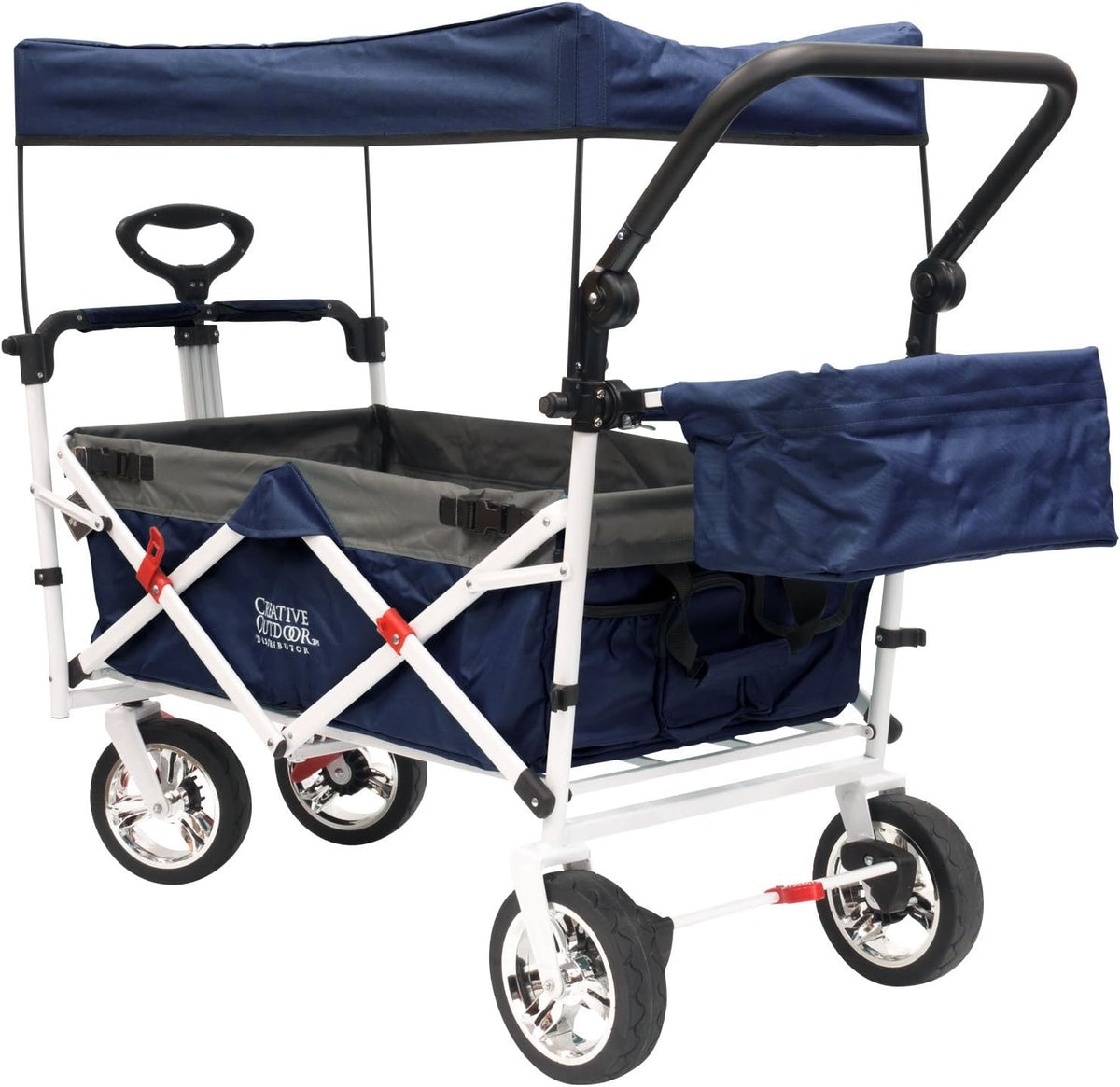 Collapsible Folding Wagon Cart with Sun & Rain Shade G692865