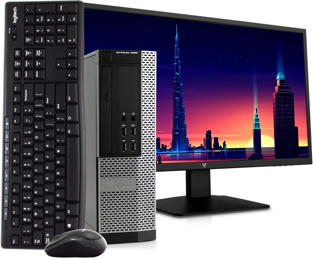Intel Quad-Core i5 Desktop Computer PC with 500GB SSD, 8GB DDR3 RAM, Windows 10 Home, New 24in Monitor, Wireless Keyboard and Mouse O396878