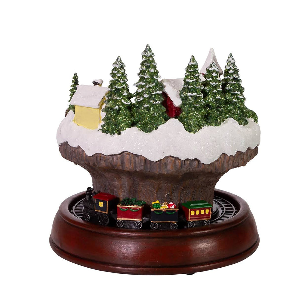 7.5x22 Battery-Operated LED Musical Village and Train Table Piece J348502