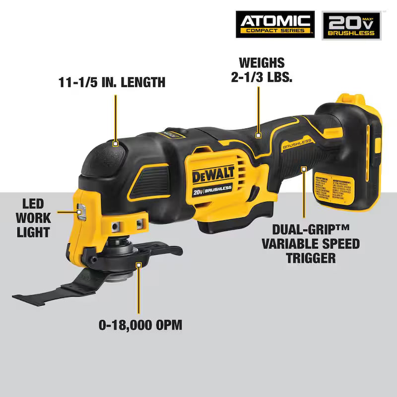 Cordless Brushless Oscillating Multi Tool with 2.0Ah Battery and Charger L807