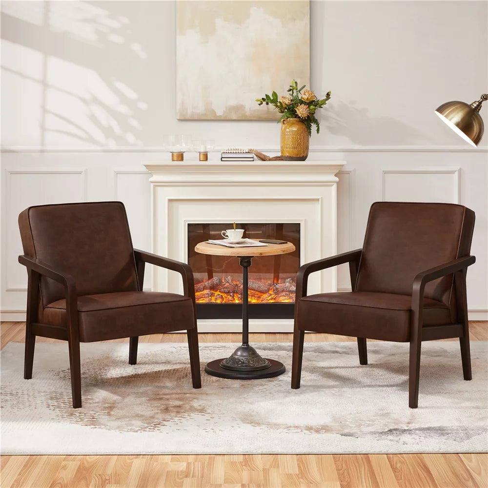 Dark Brown Upholstered Accent Chair Z319