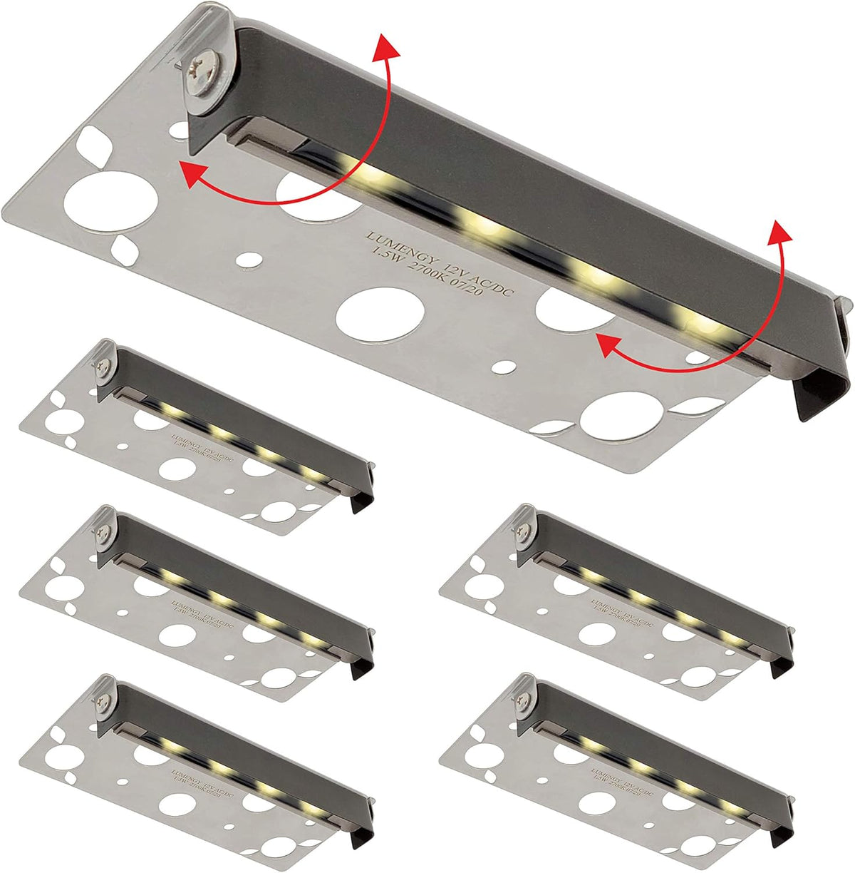 6-Pack 7 Inch 1.5W LED Hardscape Lights, IP-67 Waterproof, 12V, 2700K Y75157
