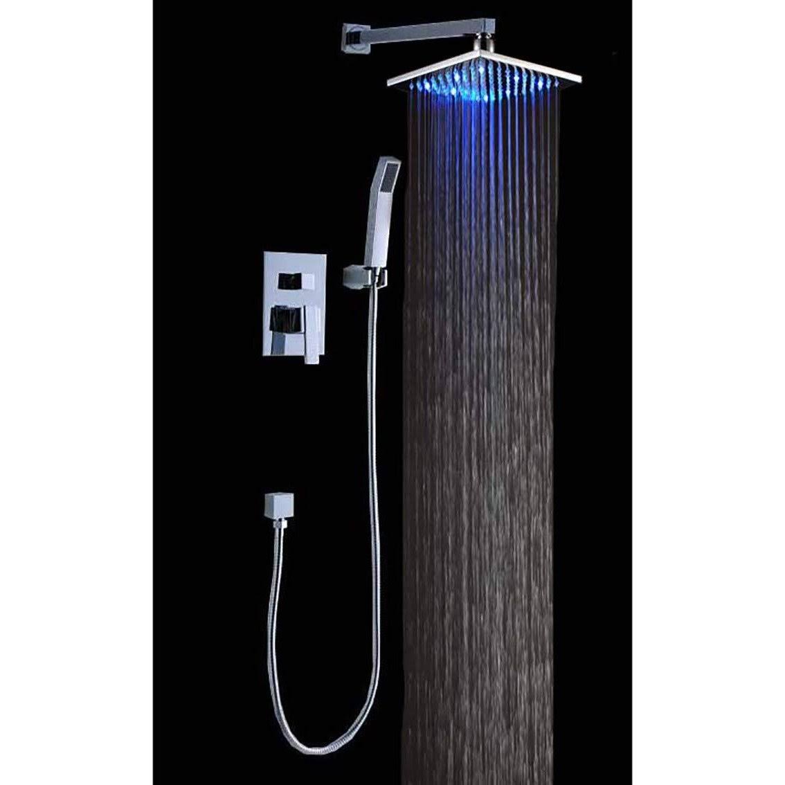 12x22 Rainfall LED Shower Set Double-Function Valve, Brass Handheld Shower Oil Rubbed Bronze G39671