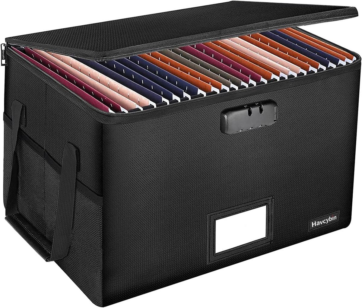 Fireproof File Storage Organizer Box with Lock, Pack of 2 J4742