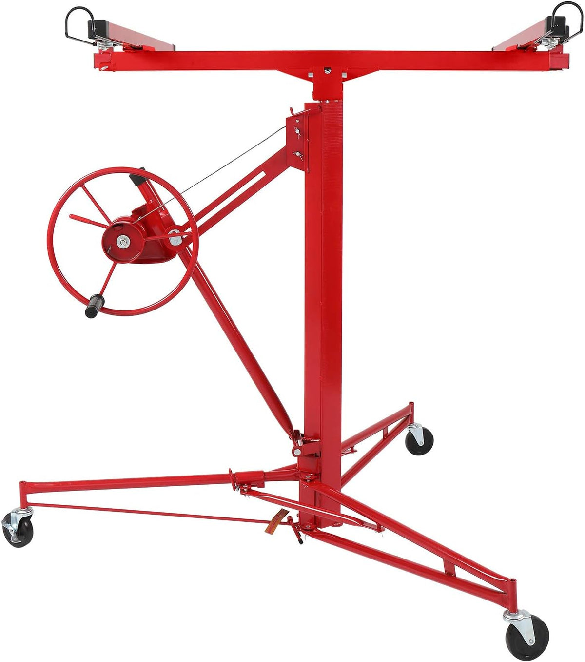 11 FT Drywall Lift Portable Panel Hoist with Adjustable Telescopic Arm Lockable Caster Wheel P1871