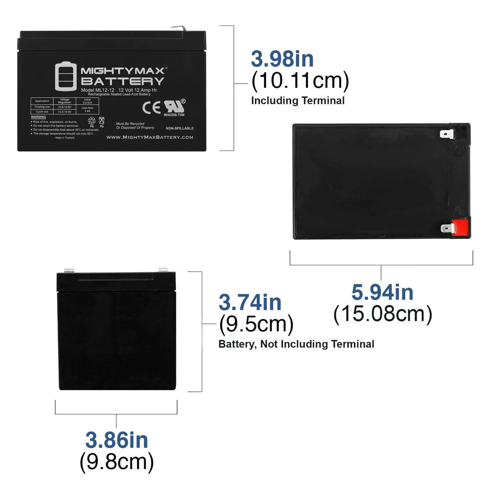 12V 12AH Battery with 12V 1A Charger H576914
