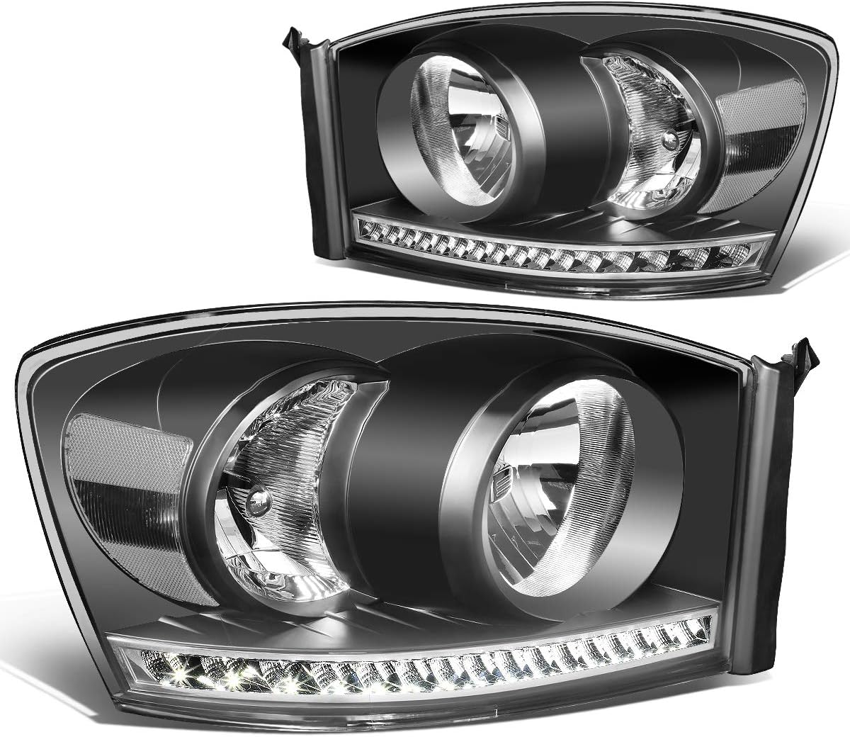Smoked/Clear Dual LED DRL Sequential Turn Signal Projector Headlights E977