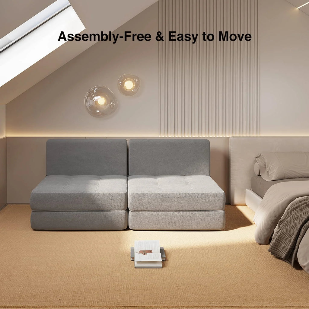 Light Gray Sleeper Sofa Bed D95410
