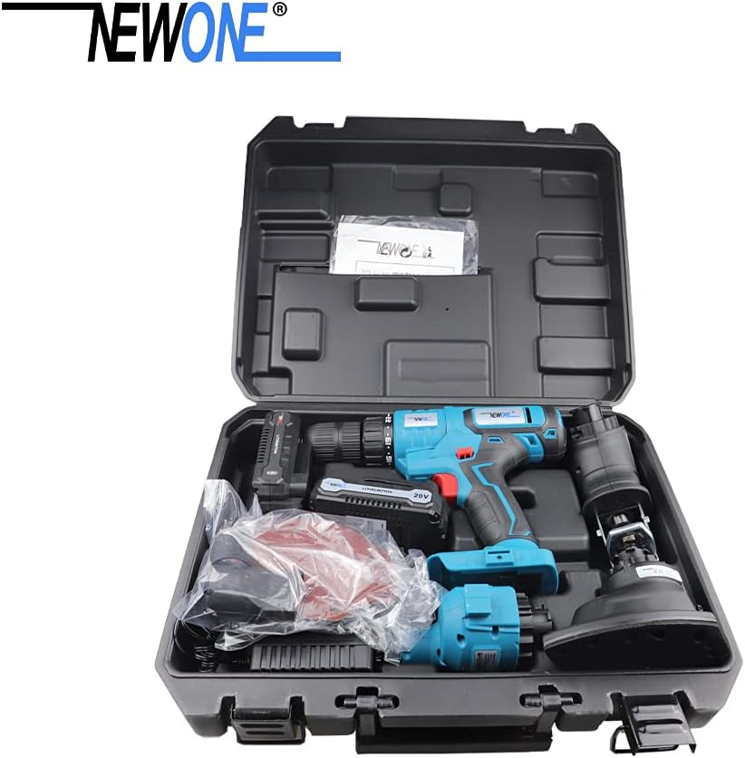20V MAX Power Tool Combo Kit with Case, 4-Tool Attachments Drill, Reciprocating Saw, Oscillating Tool, Sander A176