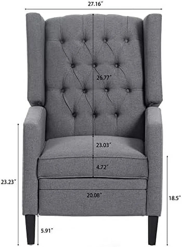 Beige Fabric Push Back Recliner Chair I113097