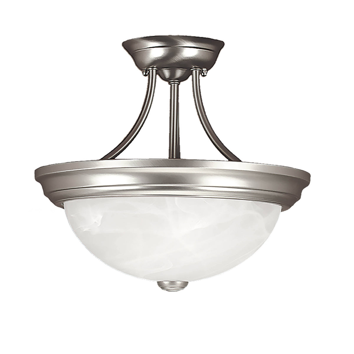 2-Light Semi-Flush Mount Satin Nickel E7458