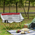 Double Seat Folding Camping Chair with Storage Pocket & Cup Holder H293408
