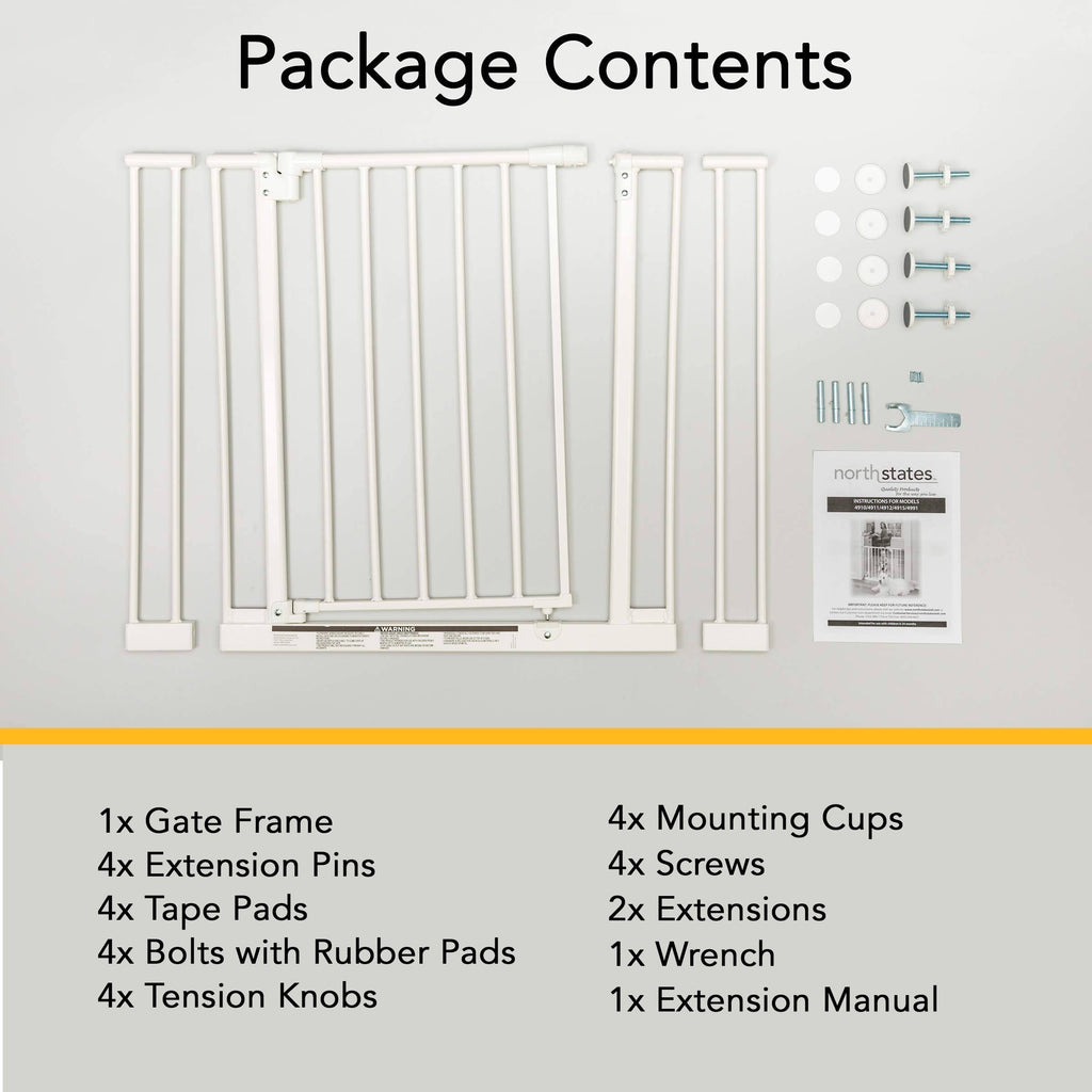 Easy-Close 28-38.5x22 Child or Pet Safety Gate + 10.5x22 Gate Extension U2792