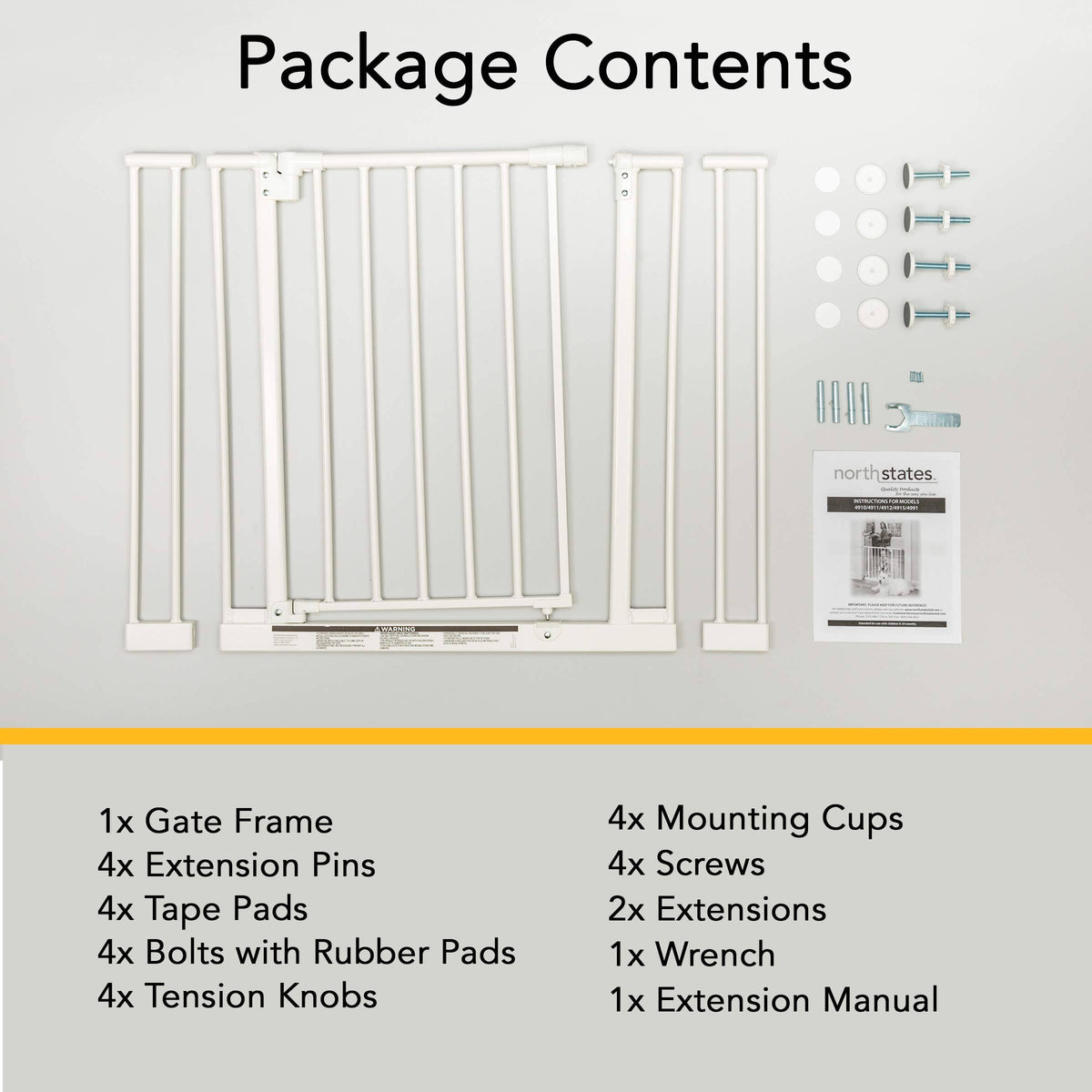 Easy-Close 28-38.5x22 Child or Pet Safety Gate + 10.5x22 Gate Extension U2792