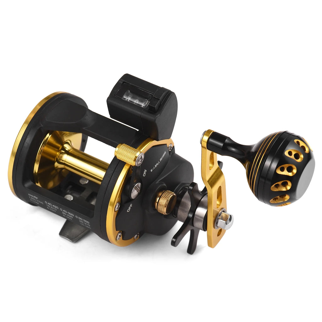 Fishing Reel with Digital Display Line Counter 6+1 BB Ice Fishing Gear 4.1:1 Ratio F369004