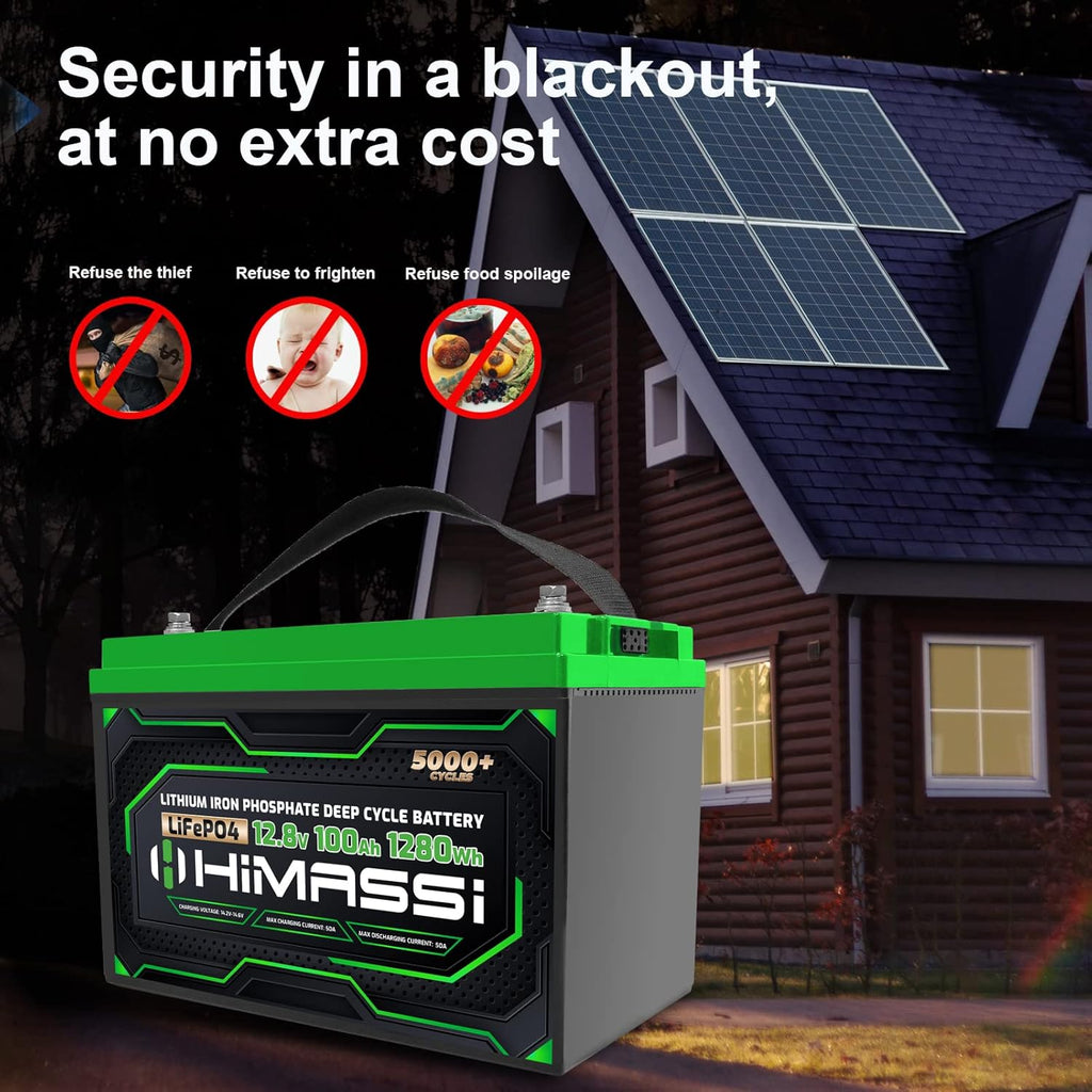 12V 100Ah LiFePO4 Battery 50A BMS Deep Cycle Battery Pack X568