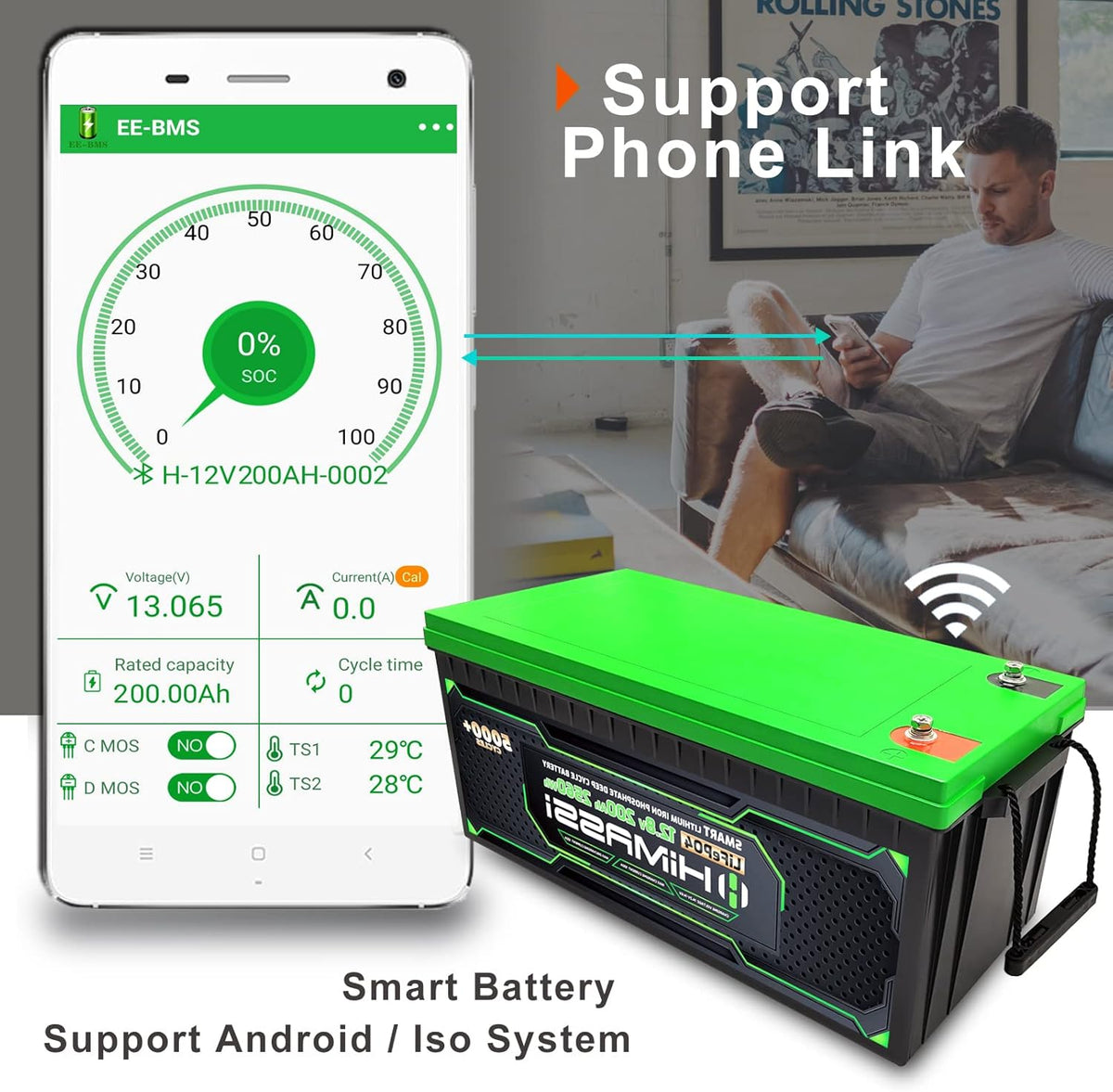 12V 100Ah LiFePO4 Battery 50A BMS Deep Cycle Battery Pack X568