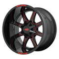 Gloss Black Milled Red Tint 20x10 Wheel E8133