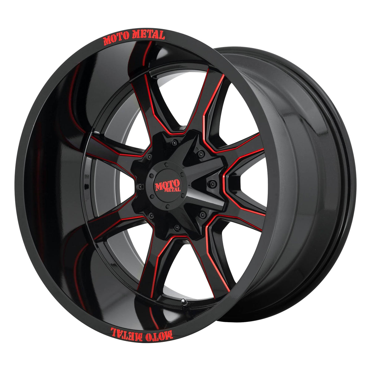 Gloss Black Milled Red Tint 20x10 Wheel E8133