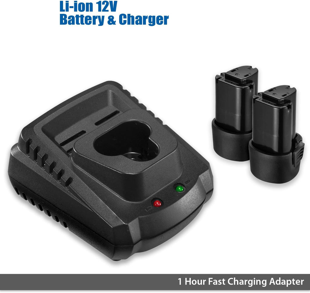 12V Cordless 3" Mini Polisher Tool Set with 2 Li-ion Batteries, Charger, and Accessory Kit I119