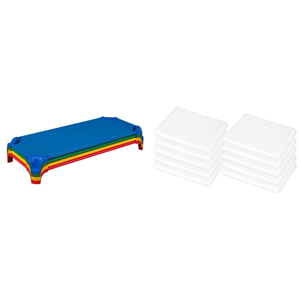 Blue Stackable Daycare Cot with Easy Lift Corners V336914