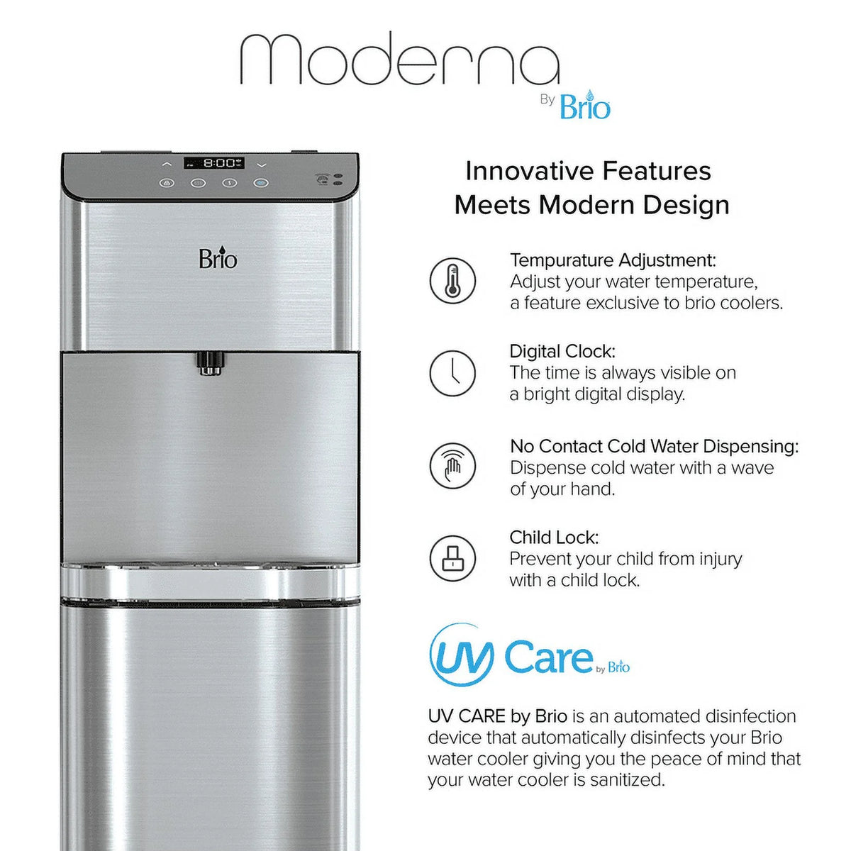 Touchless 3-Stage Bottless Water Cooler Stainless Steel E844406
