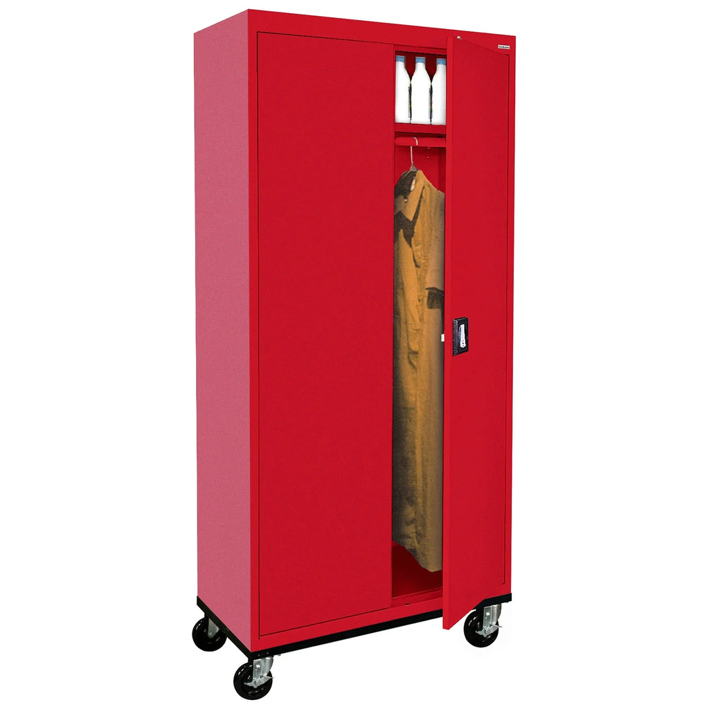 36"W x 24"D x 78"H Steel Mobile Wardrobe M791