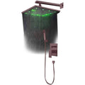 12x22 Rainfall LED Shower Set Double-Function Valve, Brass Handheld Shower Oil Rubbed Bronze G39671