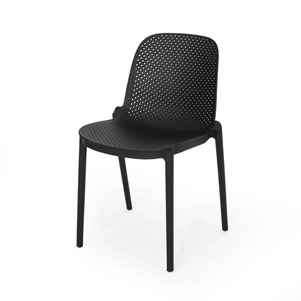 White Plastic Patio Dining Chair Set of 2 W54923