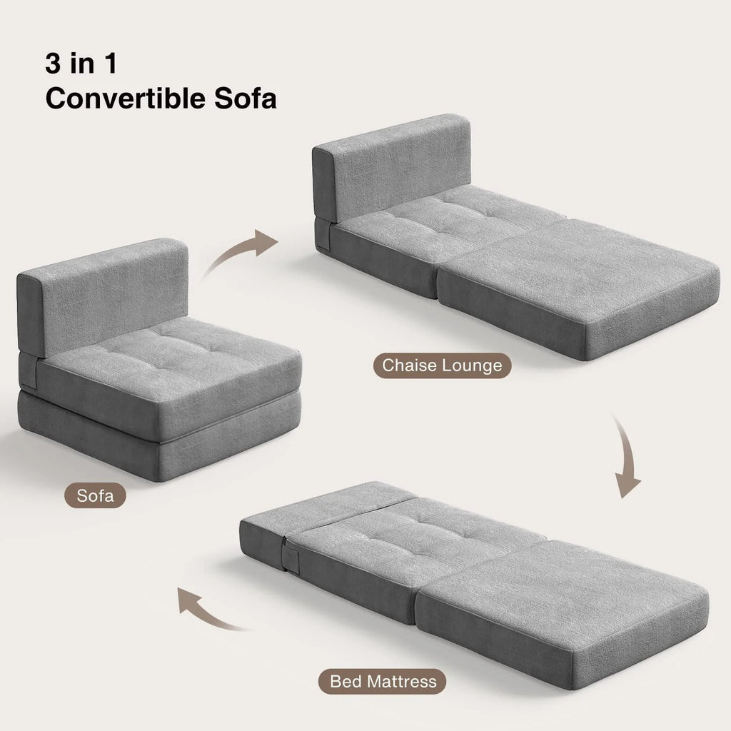 Light Gray Sleeper Sofa Bed D95410