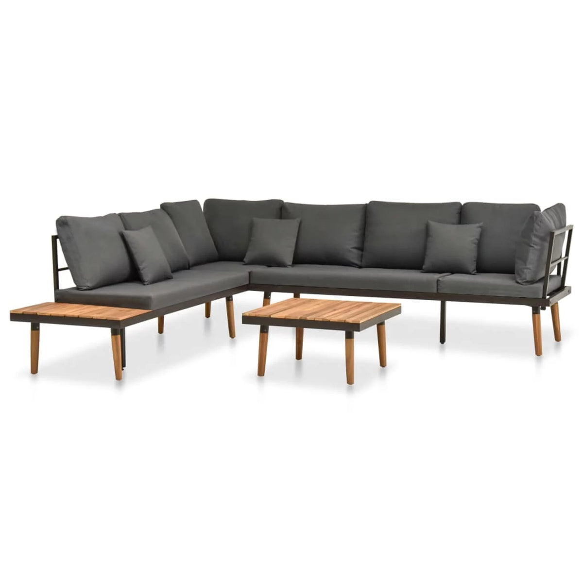 4 Piece Acacia Wood Patio Lounge Set with Cushions A3522