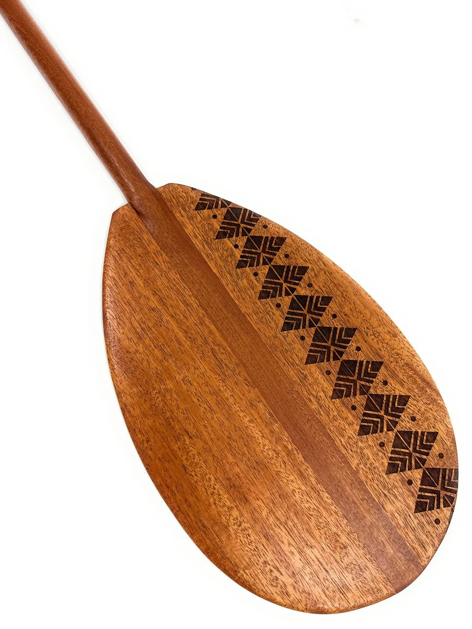 Koa Paddle 32 inch T-Handle with Etched Tapa Design Y312