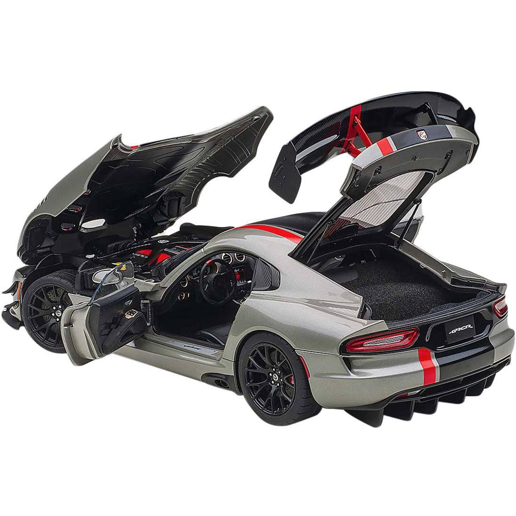 Metallic Silver Black Stripe Diecast Car P2645