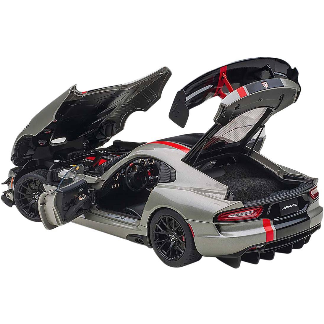 Metallic Silver Black Stripe Diecast Car P2645