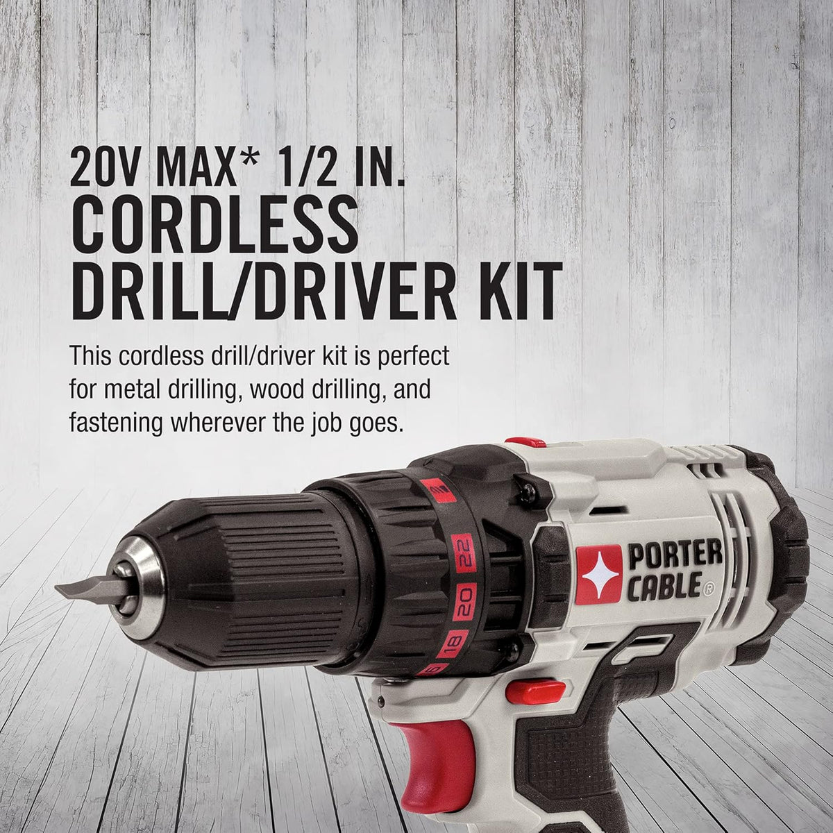 20V MAX Cordless Drill/Driver Kit, 1/2-Inch L6977