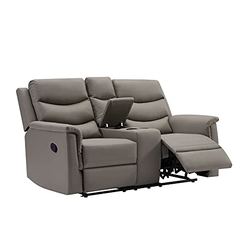 Gray Double Recliner Sofa with Cup-Holder U89174