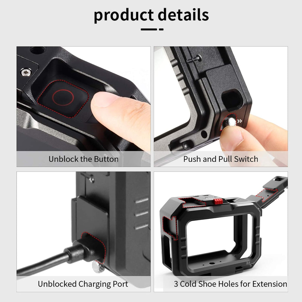 Aluminum Video Case with Cold Shoe Mount for Gopro 9/10 M920812