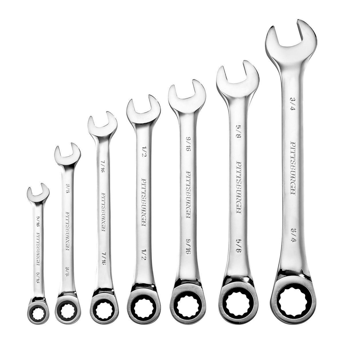 SAE Ratcheting Combination Wrench Set, 7-Piece C21122