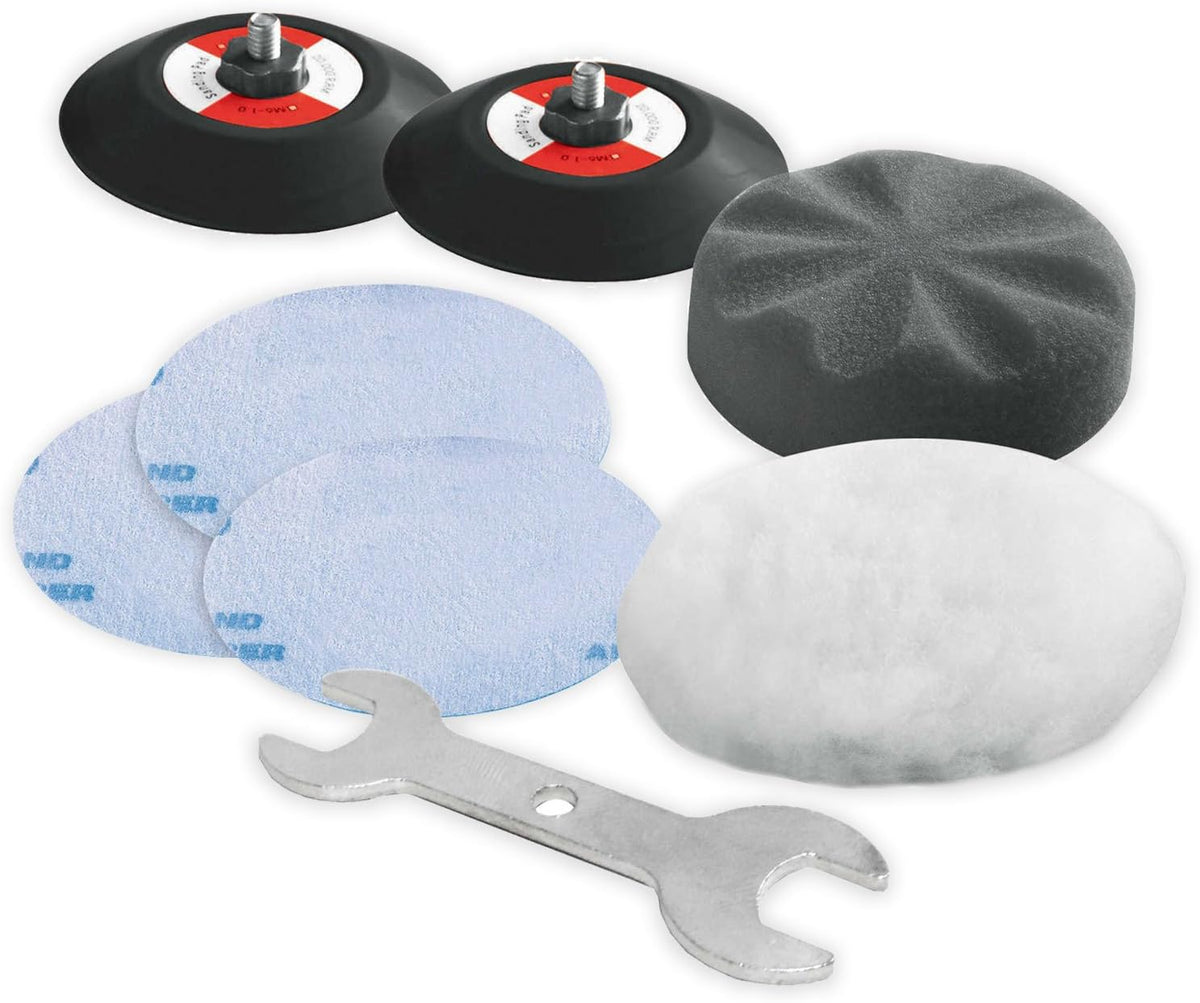 12V Cordless 3" Mini Polisher Tool Set with 2 Li-ion Batteries, Charger, and Accessory Kit I119