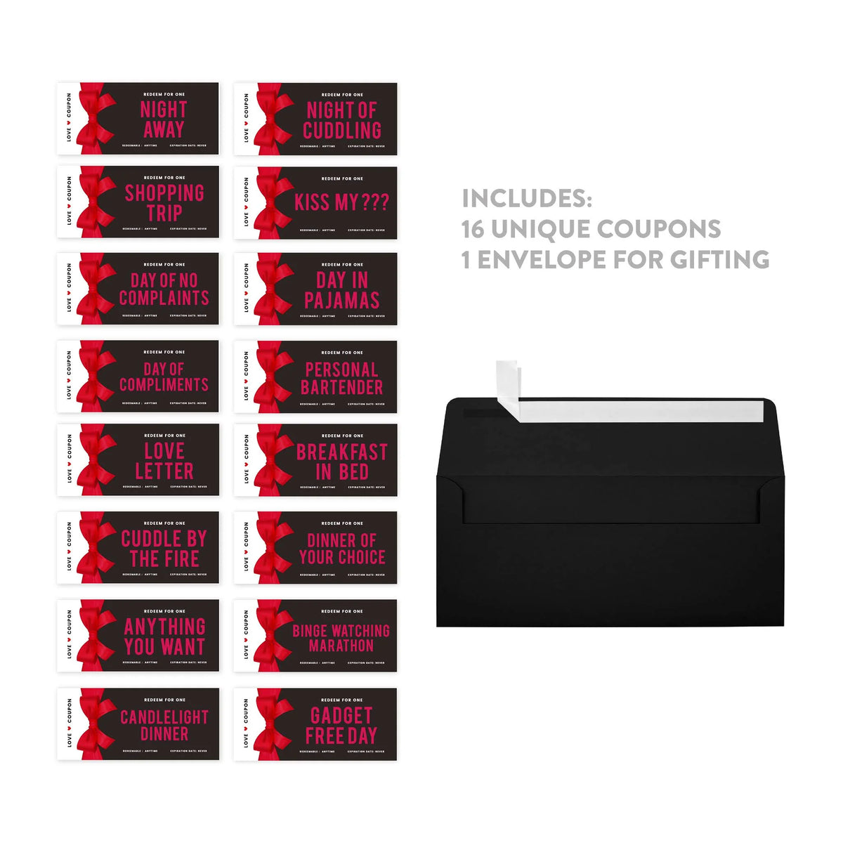 16-Pk Red Bow Coupons U6189