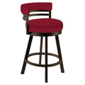 Red Faux Leather Swivel Barstool Y71897