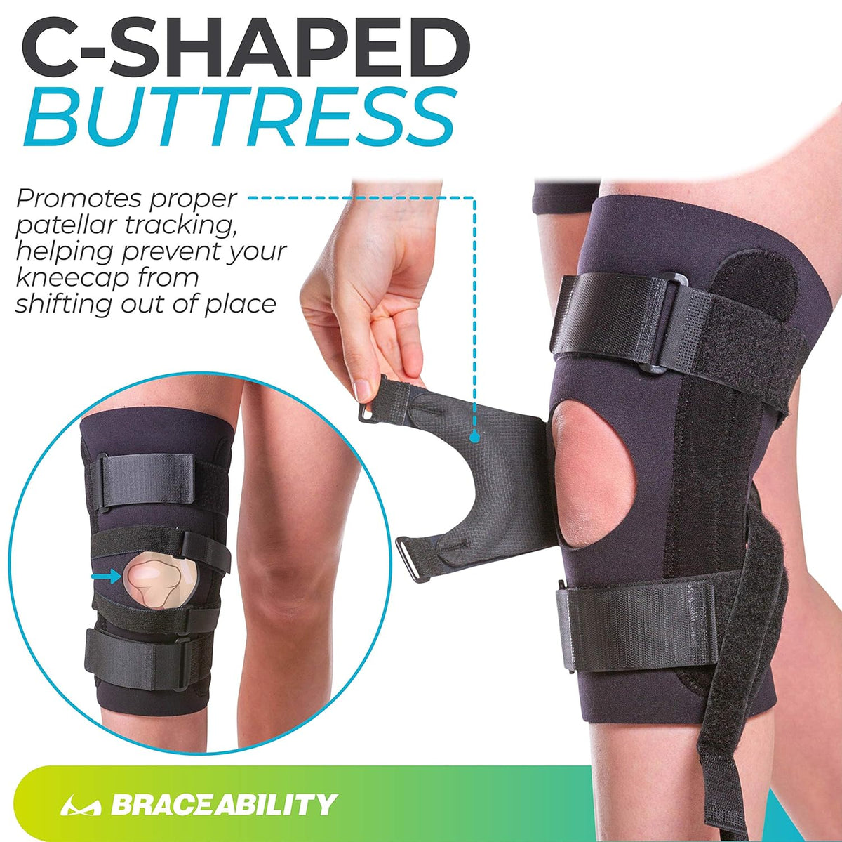 J Patella Knee Brace with Support Straps, 3XL, Pack of 2 N874320