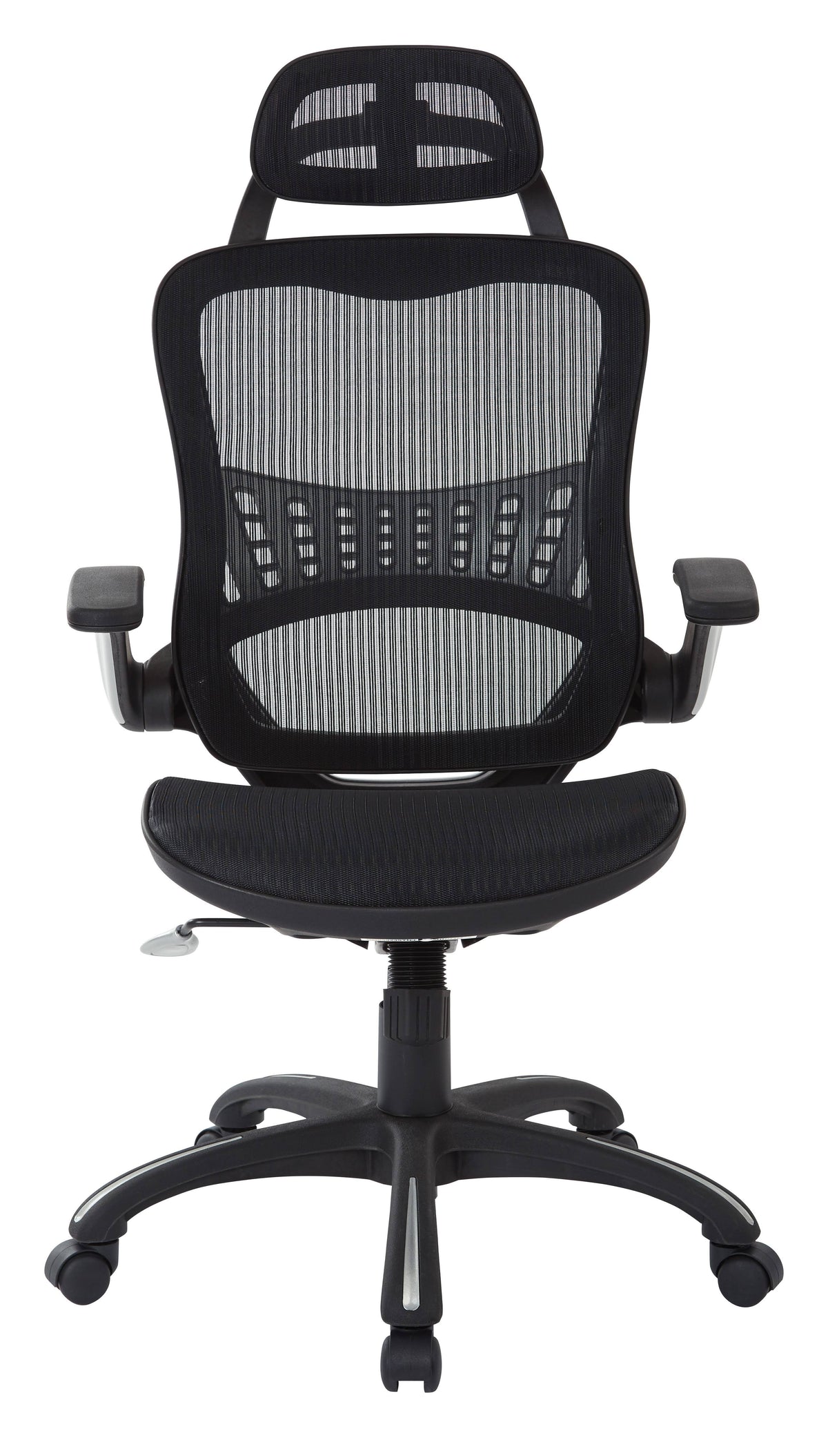 Black Vertical Chair with Nylon Arms and Headrest I987