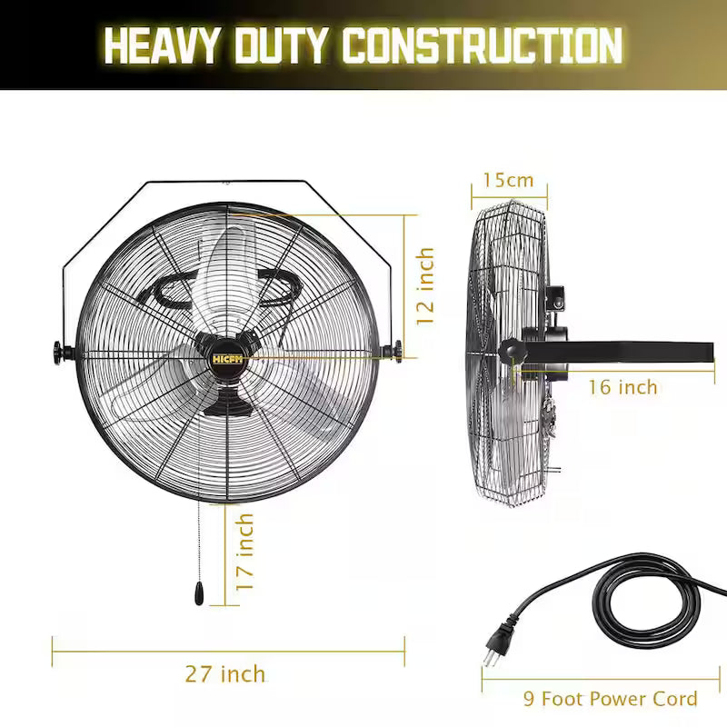 Yellow 2 Speeds 24 in. Wall Fan R163